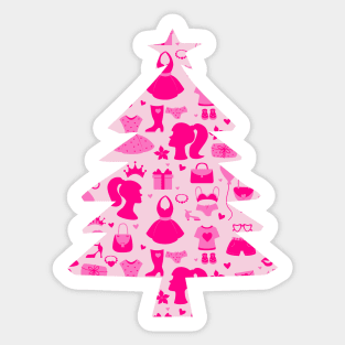 Barbie Pink Christmas Tree Sticker